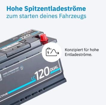 Preview: ECTIVE LC 120 Dual Starter - Versorgungsbatterie 120Ah 12V 1536Wh 1320A
