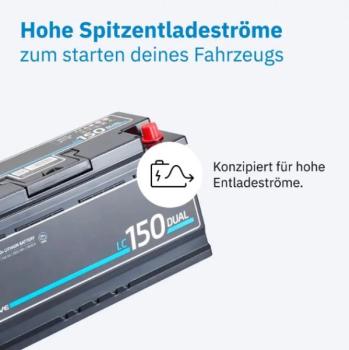 Preview: ECTIVE LC 150 Dual Starter - Versorgungsbatterie 150Ah 12V 1920Wh 1650A